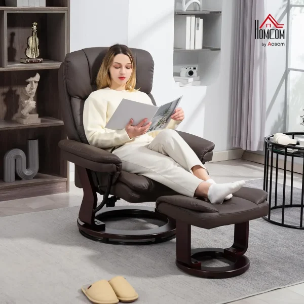 Swivel, Recliner Chair with Ottoman